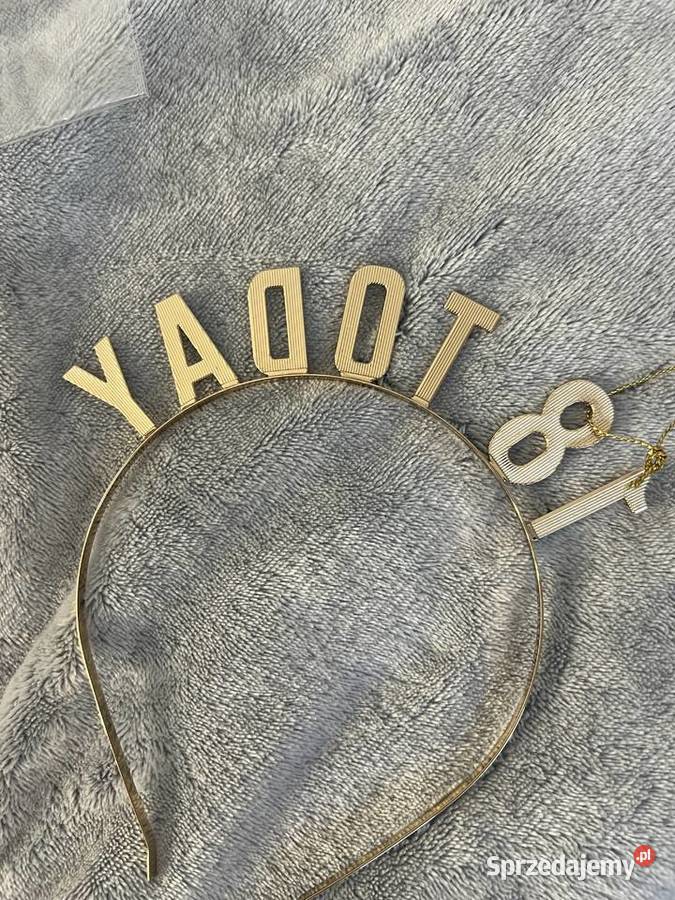 Opaska metalowa urodzinowa złota 18 today 18 podkarpackie Jasło sprzedam