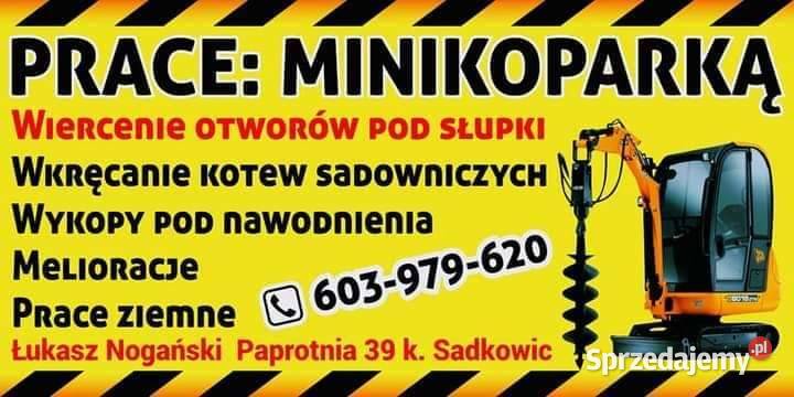Usługi Koparkowe Minikoparka Wiercenie Otworów Paprotnia
