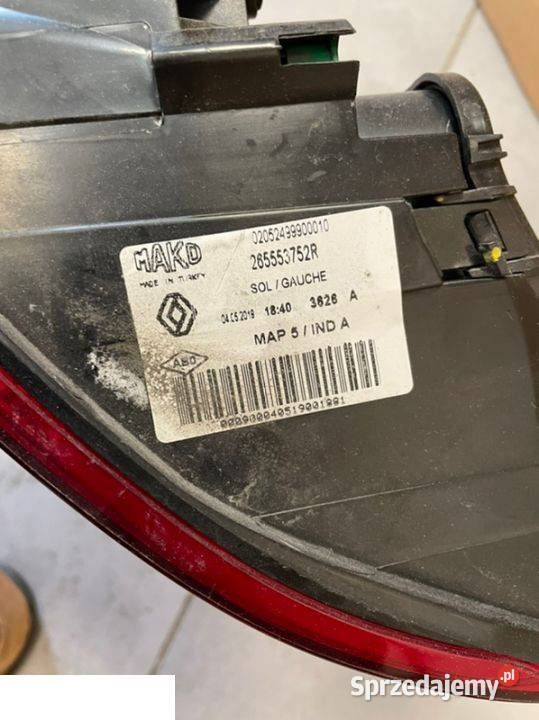 Renault clio lampa tył lewa 2015 Kozubszczyzna