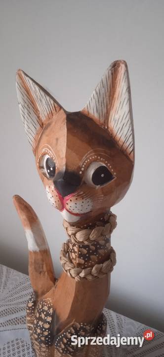 Rzeźba drewnianego kota dolnośląskie Świdnica sprzedam