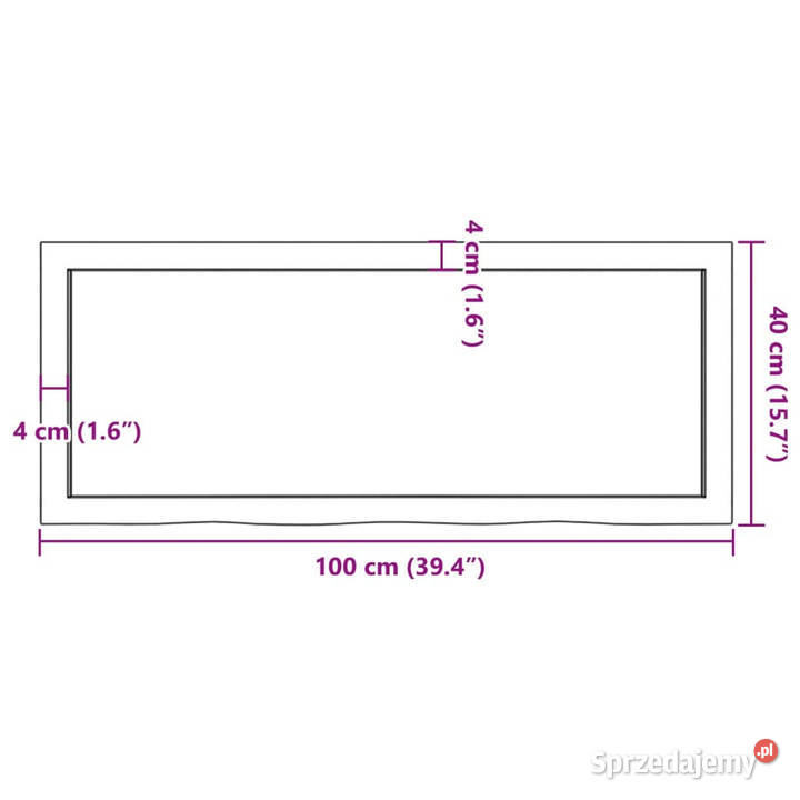 Półka 100x40x24 surowe lite drewno dębowe Warszawa