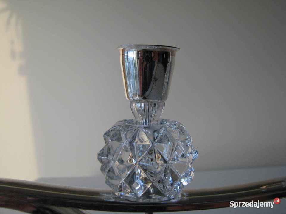 Stary stylowy srebrny świecznik na 4 świece Brzegi