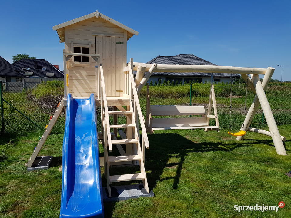 Plac zabaw domki dzieci huśtawki montaż w Szczecin