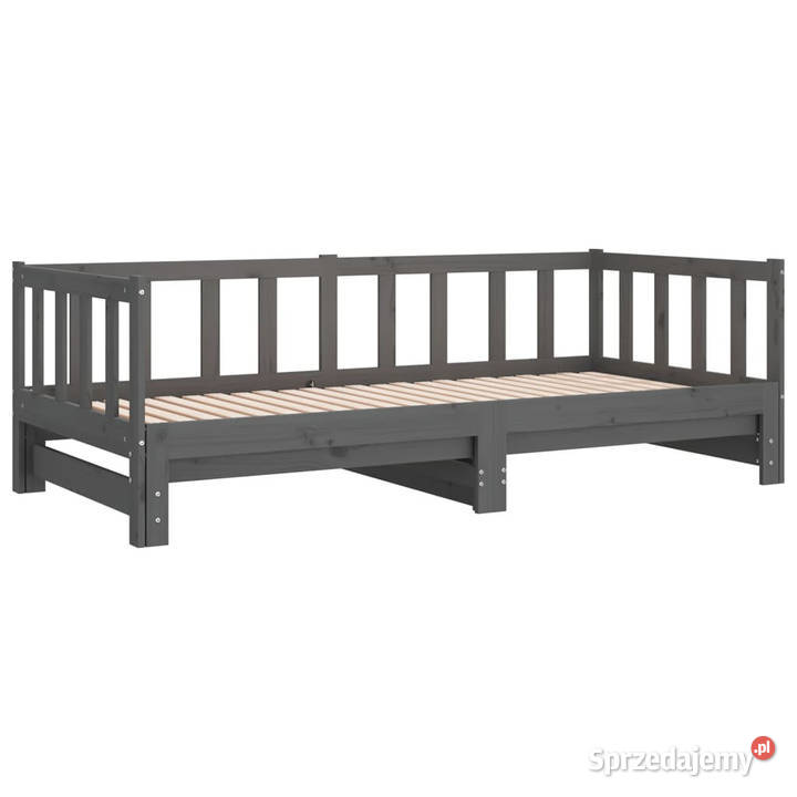 Łóżko rozsuwane szare 2x90x190 lite drewno 66cm mazowieckie Warszawa sprzedam