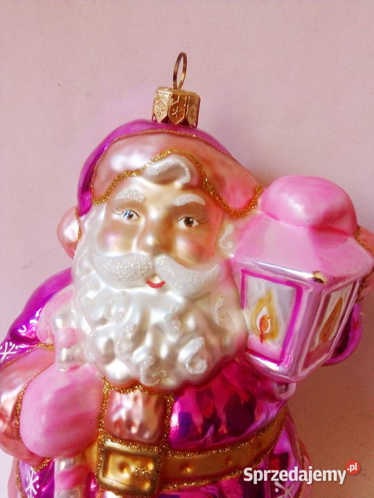 duża szklana bombka Święty Mikołaj vintage
