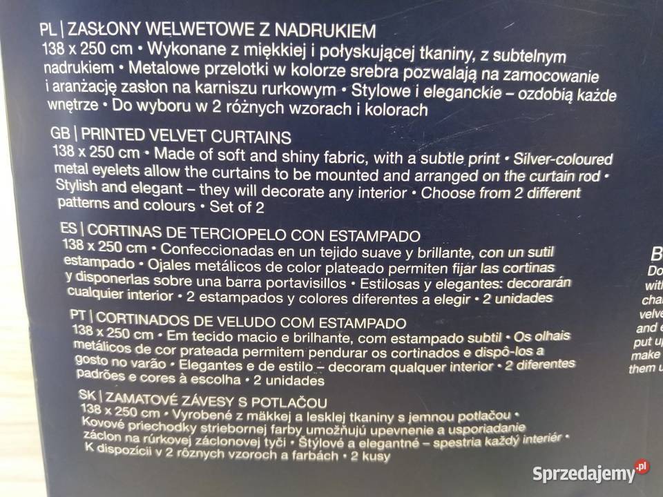 NAJTANIEJ Zasłona Welwetowe 2 Zasłony z