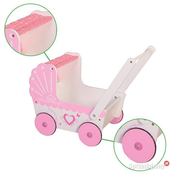 Drewniany wózek lalek pchacz dzieci Ecotoys Bielsk Podlaski sprzedam