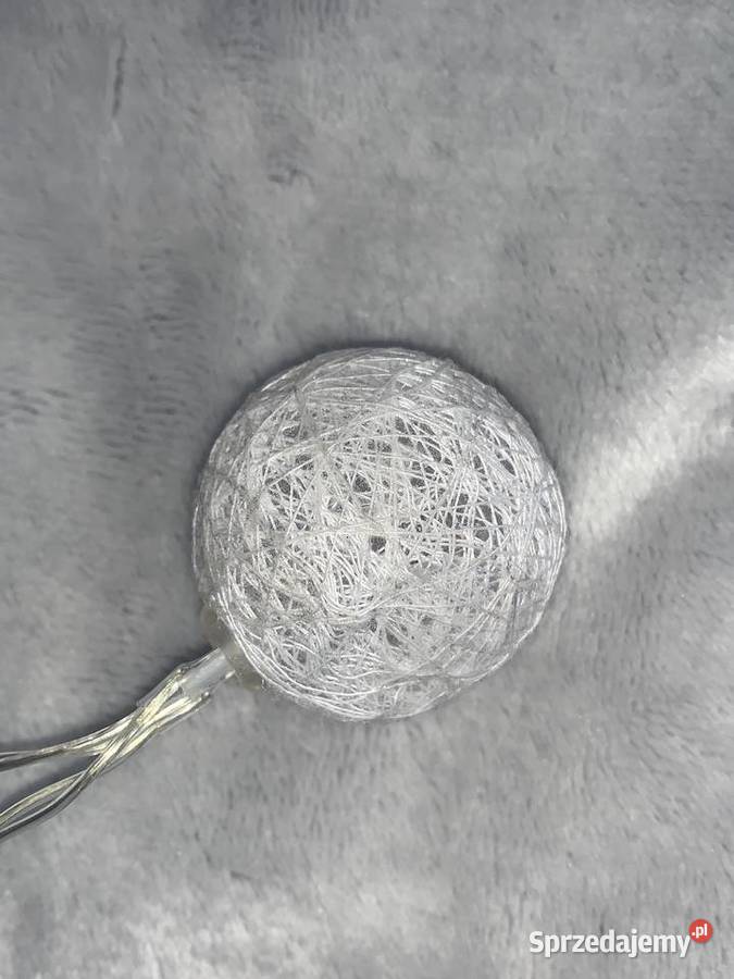 Cotton balls kule świecące srebrne szare białe Jasło