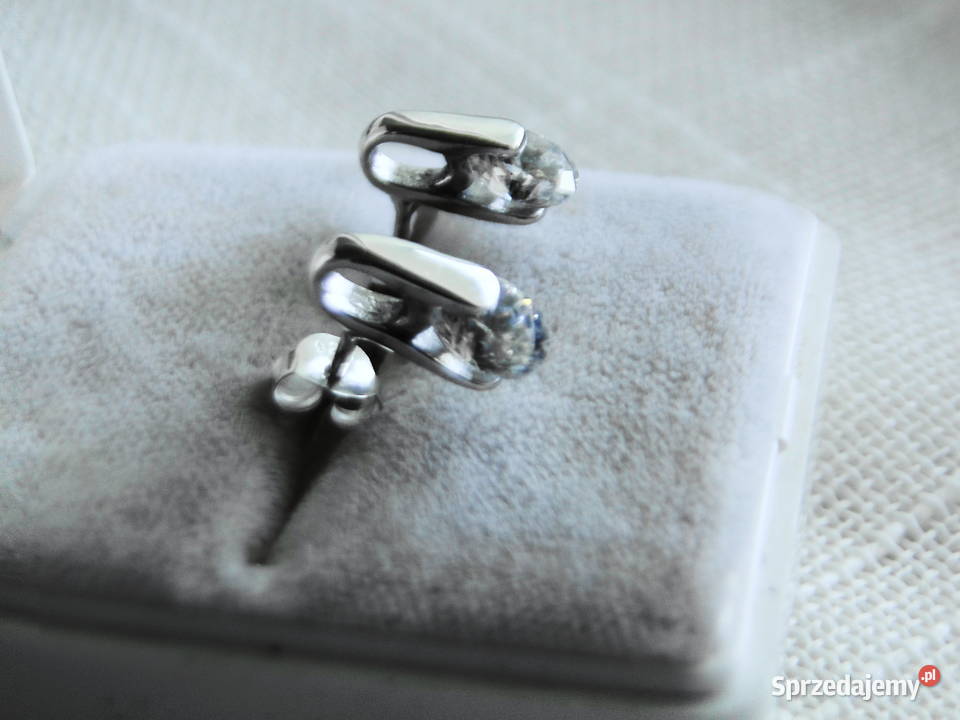 Kolczyki srebro 925 sztyfty z cyrkonią Warszawa