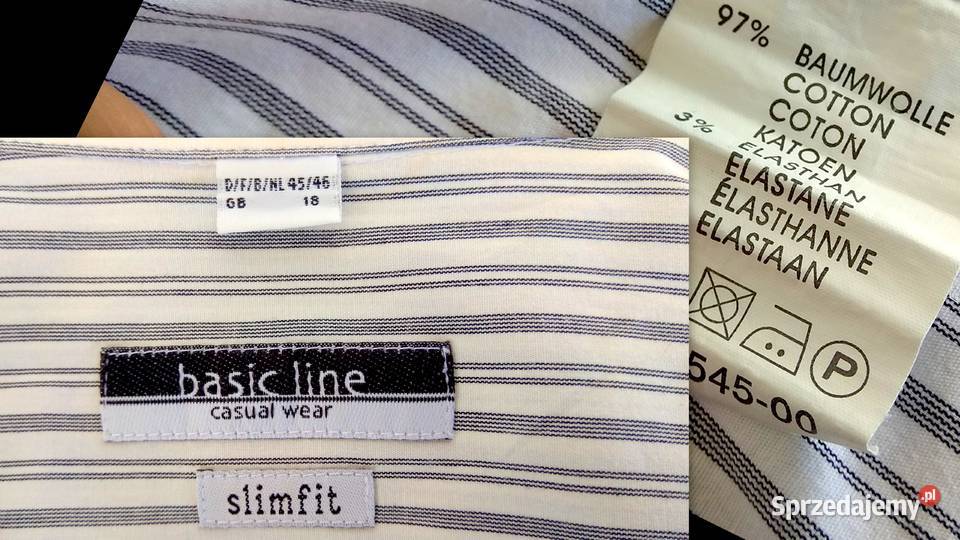 Męska bawełniana koszula BASIC LINE SLIMFIT sprzedam