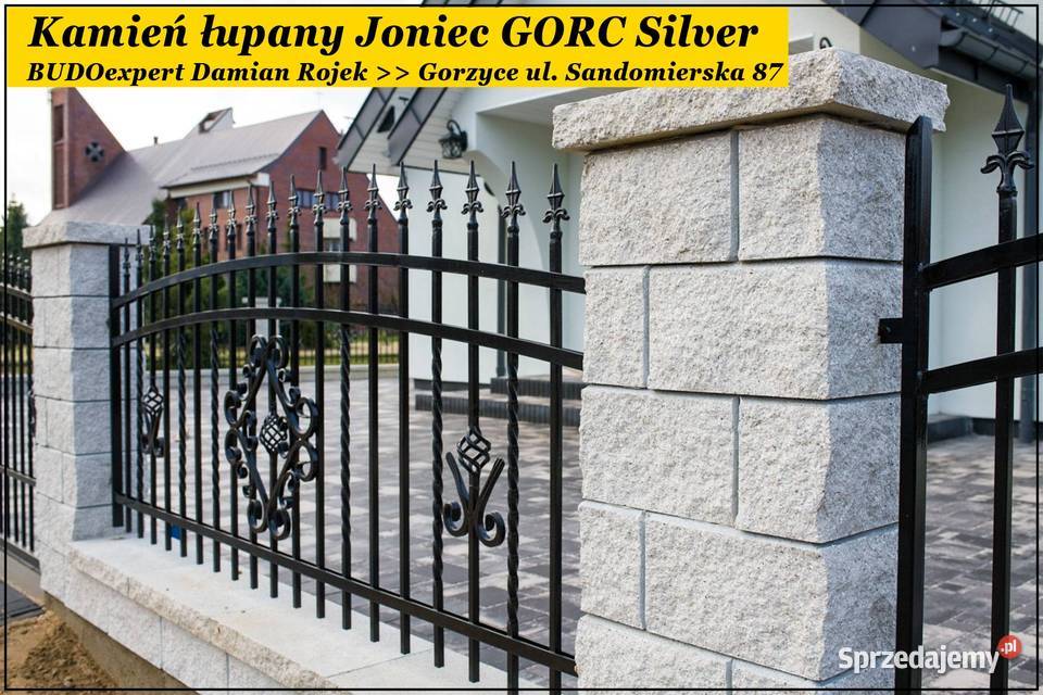 OGRODZENIE ŁUPANE bloczek betonowy łupany JONIEC GORC Silver