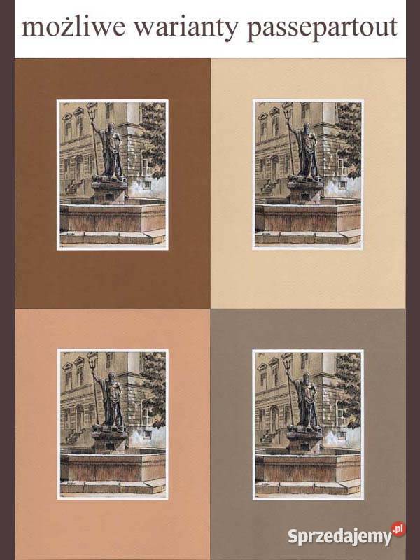 Grafika Fontana Neptun we Lwowie Warszawa