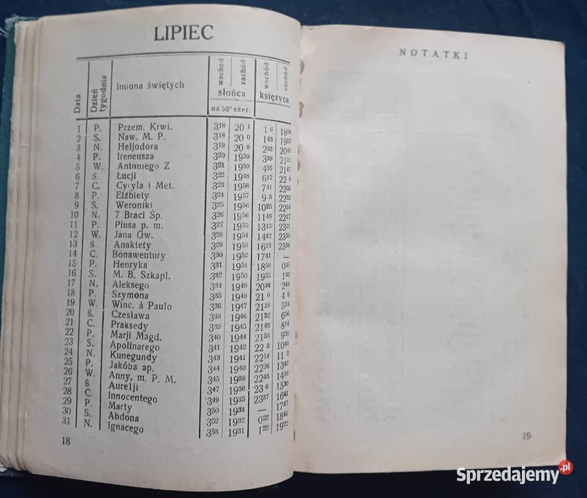 Kalendarz myśliwski na 1932 r Polski Związek Koźminek sprzedam