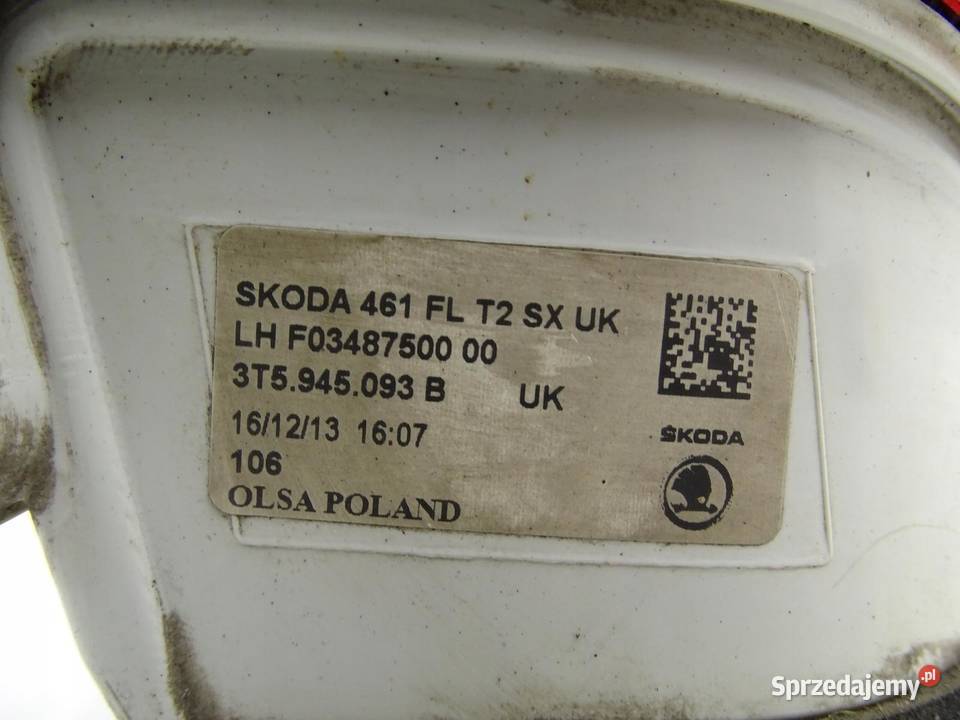 LAMPA LEWY TYŁ TYLNIA SKODA SUPERB II LIFT osobowe