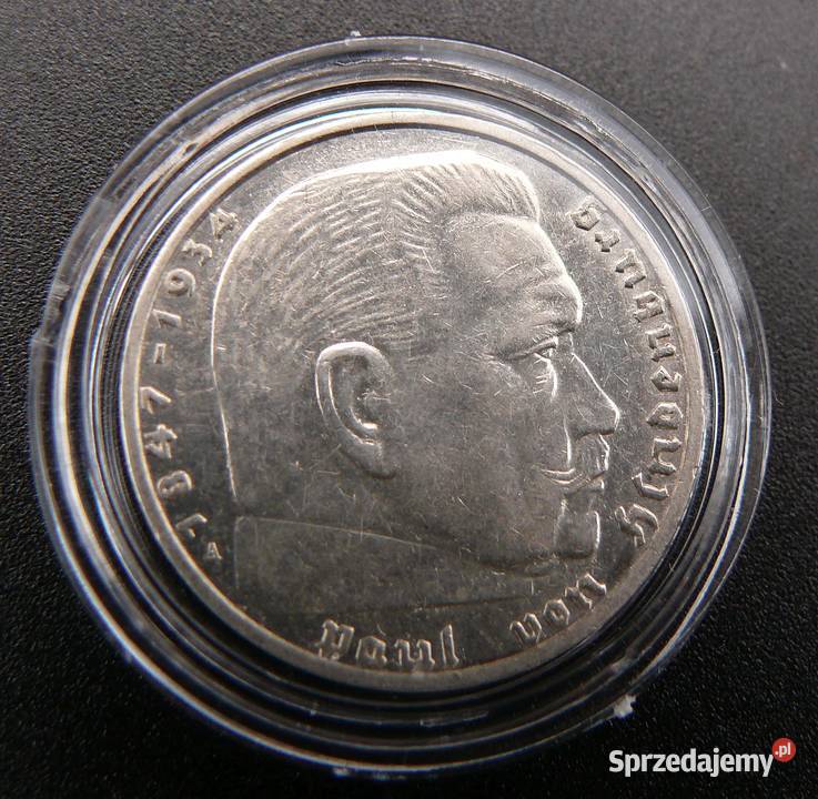 2 Reichsmark 1939 Hindenburg A Niemcy HK Antyki, Sztuka, Kolekcje