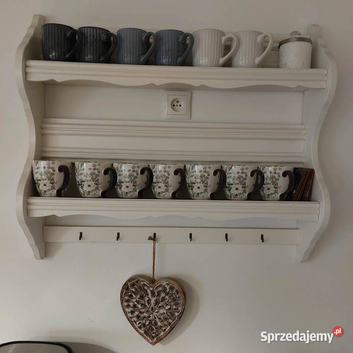 Półka na kubki talerze itp z wieszakami dolnośląskie Rakoszyce