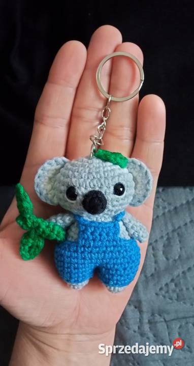 Miś koala wykonany na szydełku brelok zawieszka