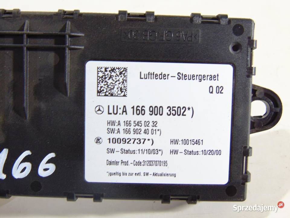 MODUŁ STEROWNIK ZAWIESZENIA W166 A1669003502 Części samochodowe
