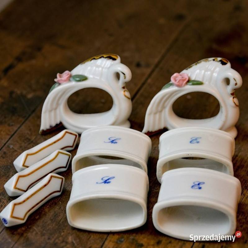 WYPRZEDAŻ Porcelanowe serwetniki do kolekcji 3 Pomiechówek
