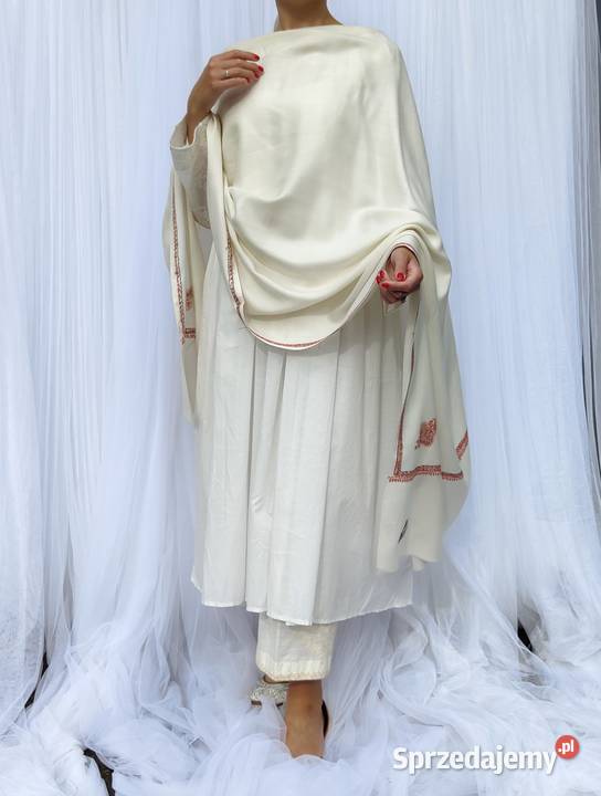 Szal orientalny indyjski haftowany haft paisley Szczecin