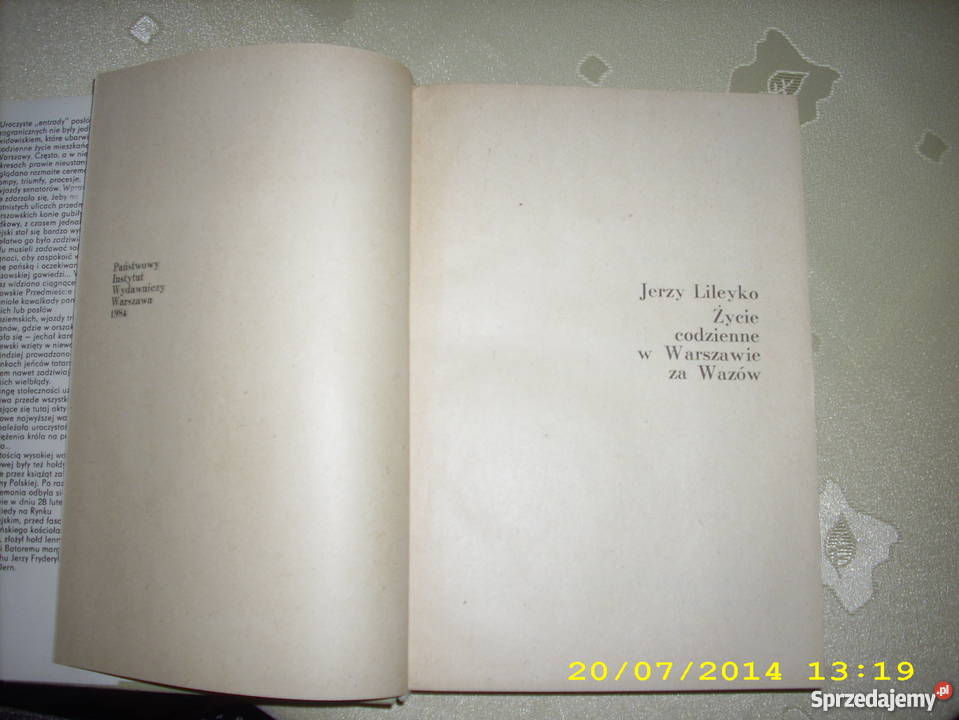 Życie codzienne w Warszawie Wazów Rok wydania 1984 zachodniopomorskie Goleniów