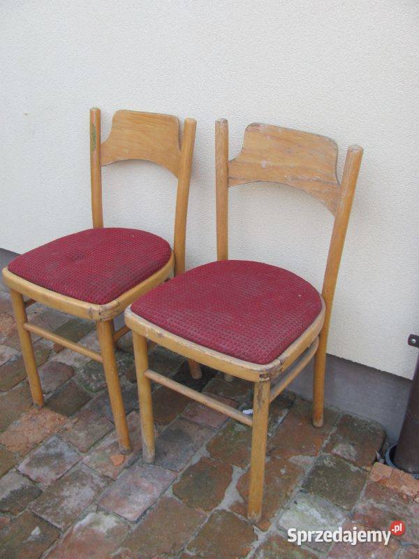 krzesła z PRL 6 do renowacji vintage stare lite Zamość