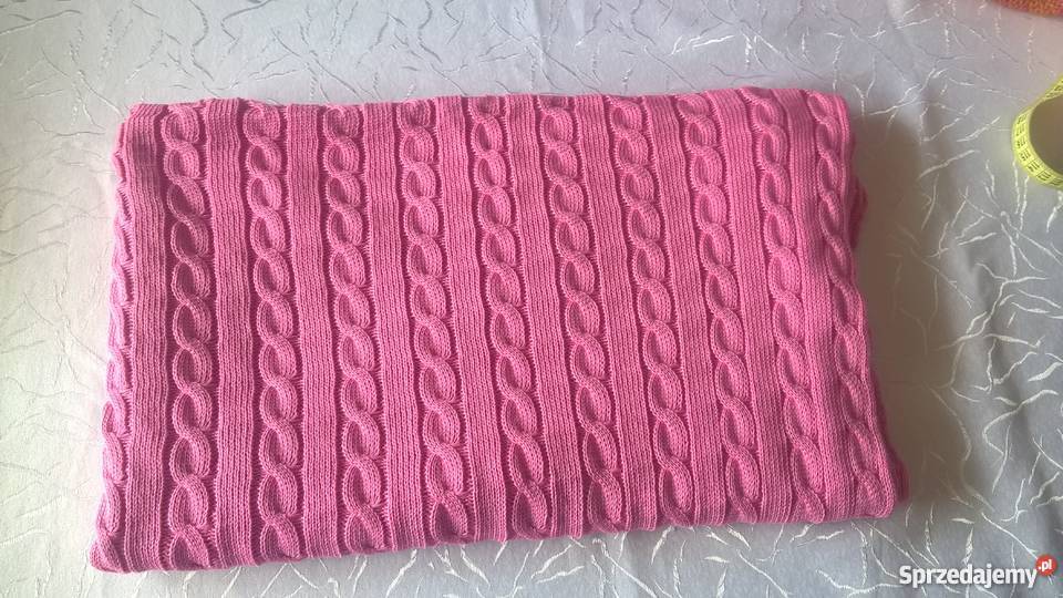 Kocyk Dzianinowy w Warkoczyki z Akrylu