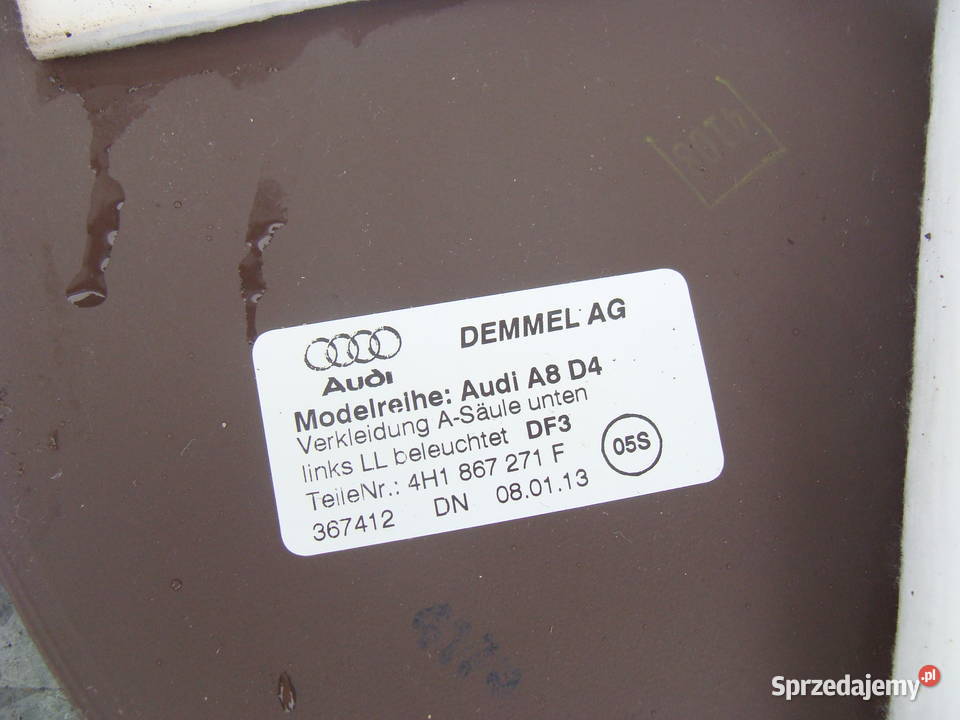 Listwa wewnętrzna progowa lewa LED Audi A8 D4 Części Goleniów