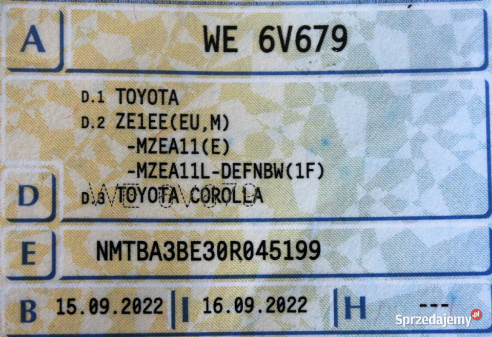 Toyota Corolla Comfort SalonPL FV23 Kamera LED Sokołów sprzedam