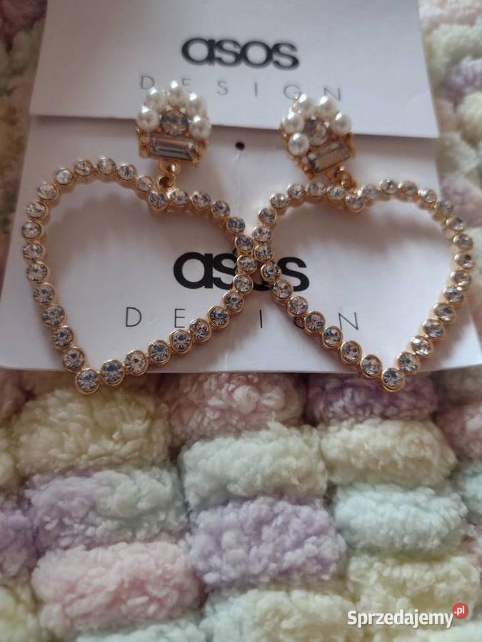 ASOS Bogato zdobione kolczyki ślubne serca perły Moda i Styl małopolskie Kraków sprzedam