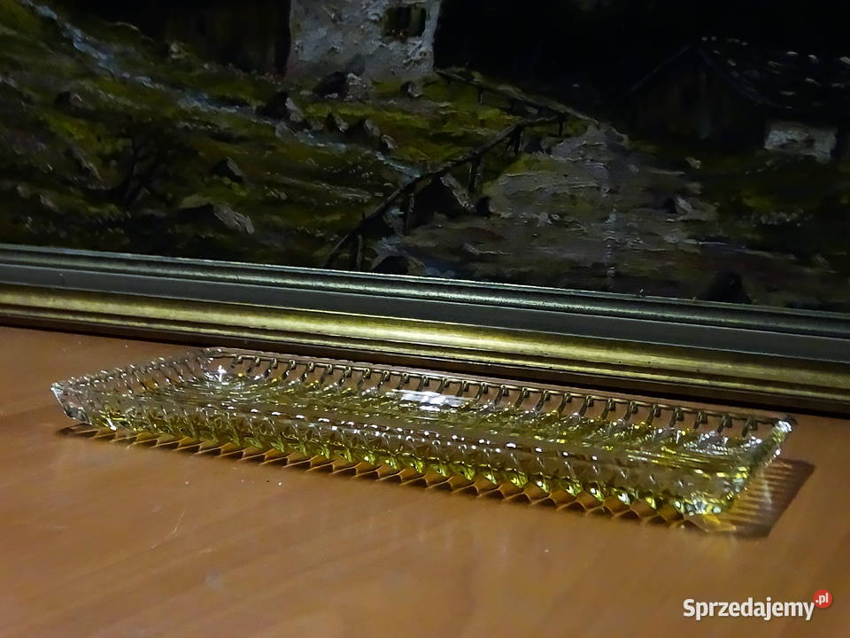 Taca ze szkła kryształowego Vintage Walther Biłgoraj