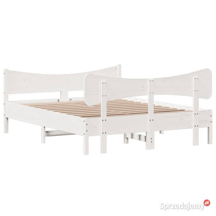 Rama łóżka bez materaca biała lite drewno 81cm mazowieckie Warszawa