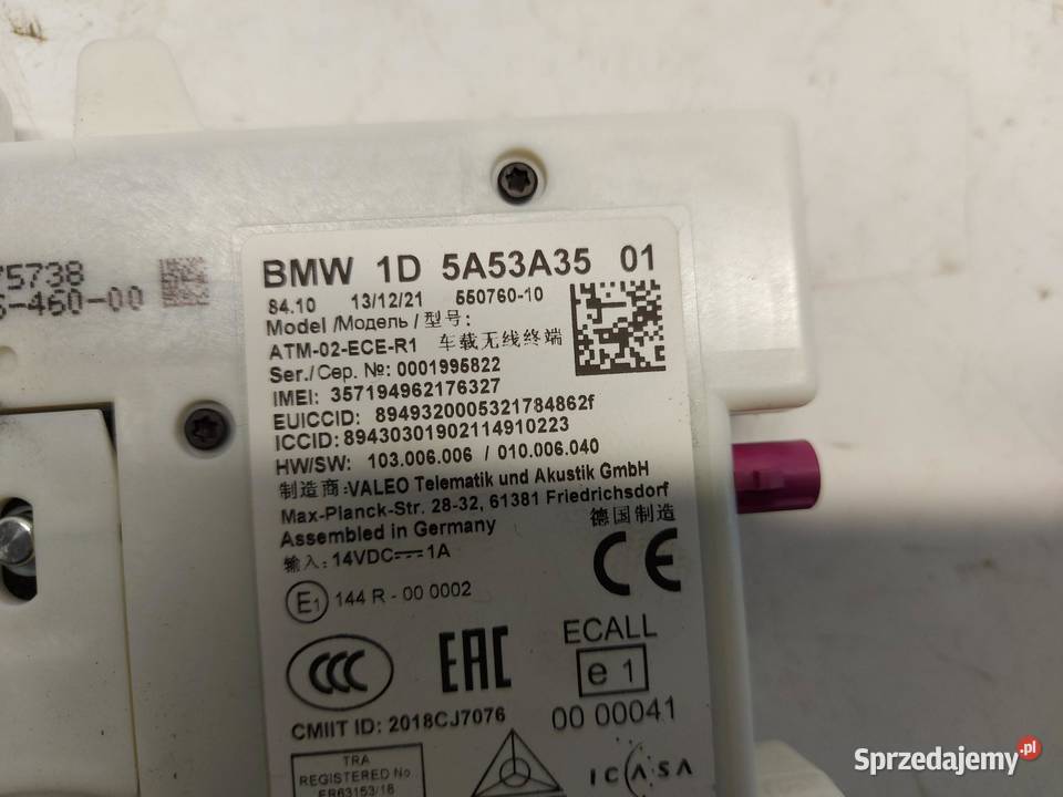 BMW G21 G20 Kombi 330e 2022r moduł sterownik Komputery