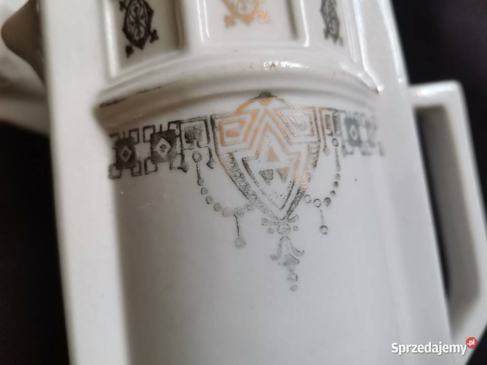 Stara przedwojenna porcelana 4 dzbanki Secesja śląskie Katowice