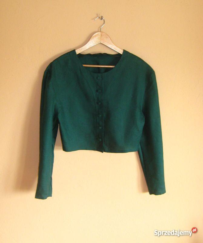 ŻAKIET BOLERKO BUTELKOWA ZIELEŃ 40 42 Jasło