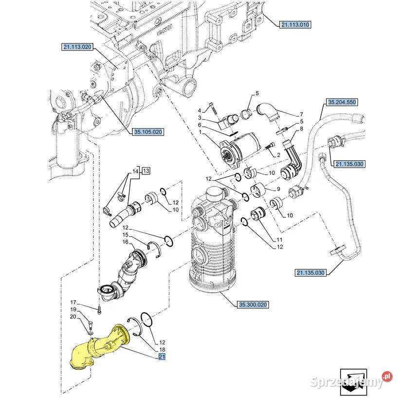 Przewód obudowy filtra hydraulicznego CNH NH