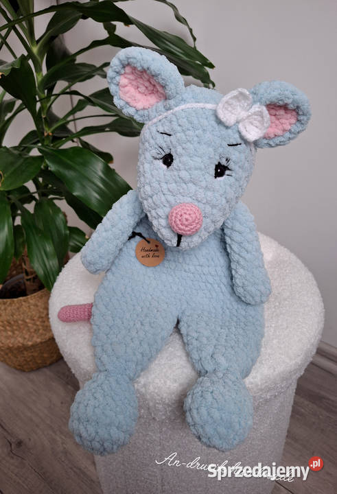 Przytulanka myszka 40 na szydełku Katowice