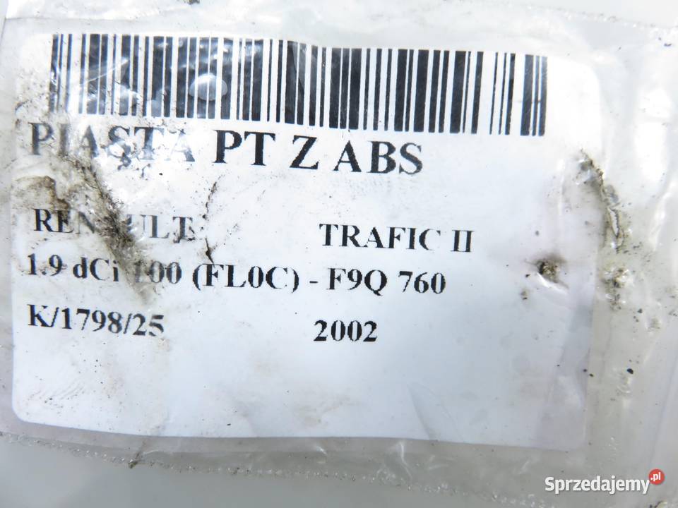 PIASTA TYLNA PRAWA RENAULT TRAFIC II 19 dCi Piasty i łożyska kół