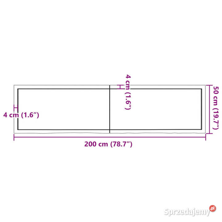 Blat stołu ciemnobrązowy 200x50x26 lite drewno Blaty sprzedam
