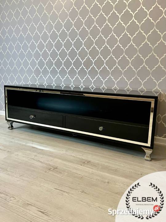 Szklana czarna szafka RTV Glamour Radom