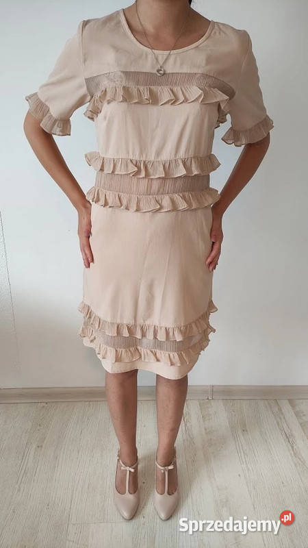 Lekka sukienka z falbanką Topshop r XS 34 Dąbrowica sprzedam