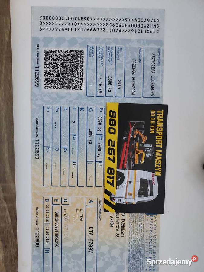 Przyczepa Laweta platforma 35t 3500 dłużyca 8m x małopolskie sprzedam