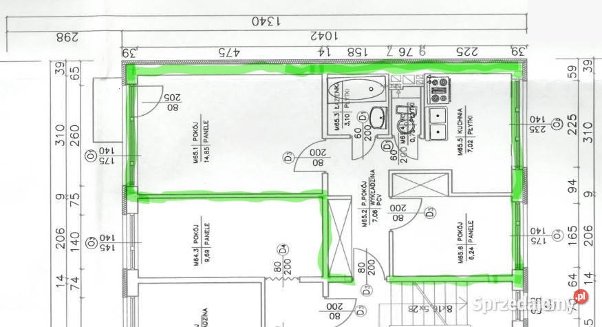 Sprzedam bezpośrednio 39m2 Bełchatów os 6012zł/m2 Sprzedaż