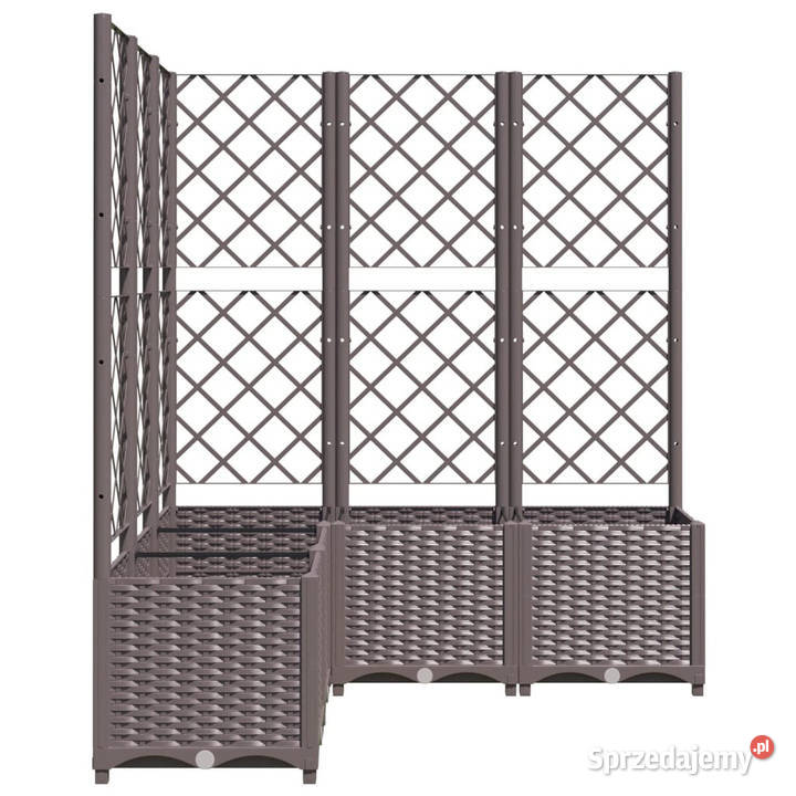 Donica ogrodowa z kratką brązowa 120x120x136 PP Warszawa