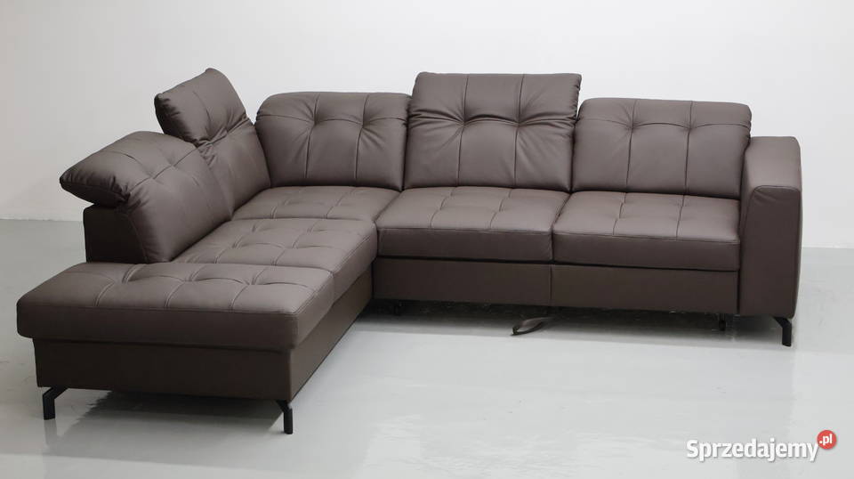 TLK SKÓRA NATURALNA NAROŻNIK funkcja spania SOFA