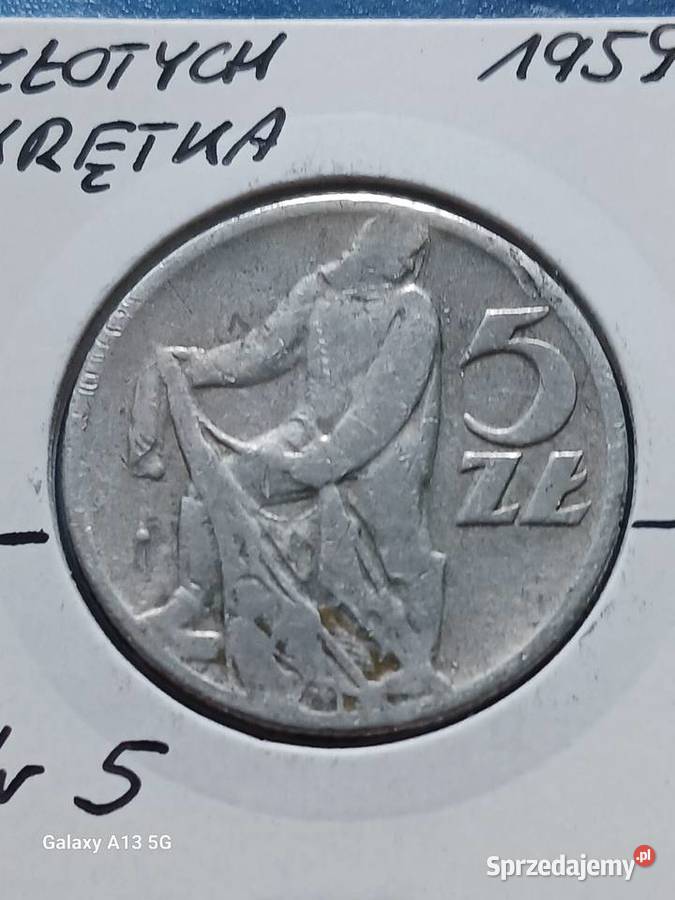 5 Złotych 1959 r Rybak 5 Skrętka
