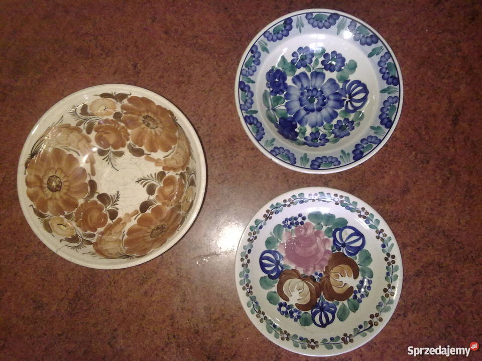 Talerze ceramiczne Włocławek plus misa Sosnowiec