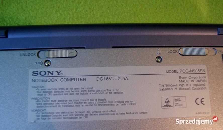 Laptop Sony Vaio PCGN505SN Rzgów