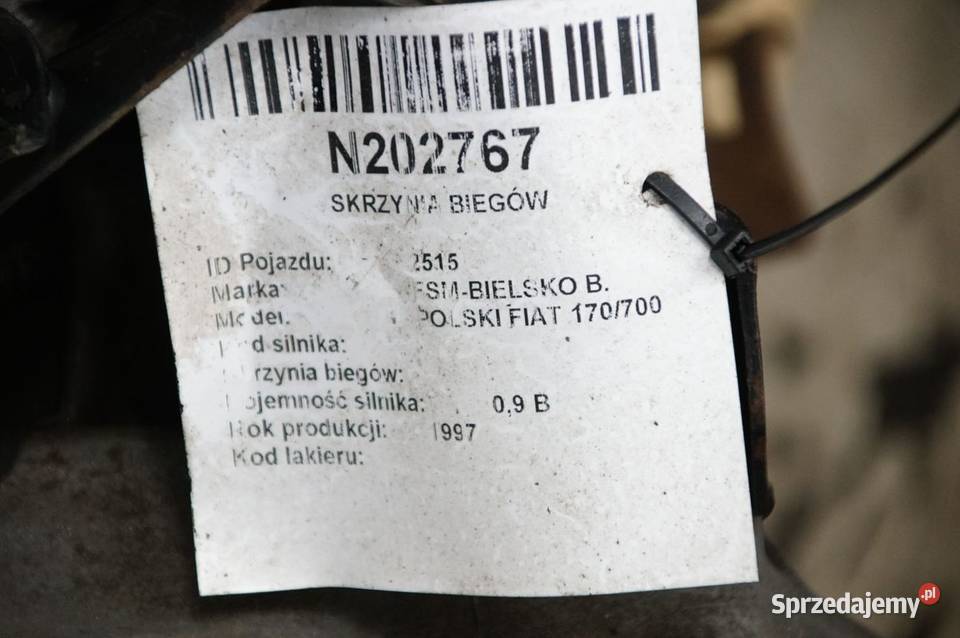 SKRZYNIA BIEGÓW FSMBIELSKO B POLSKI FIAT 170700 Lipno