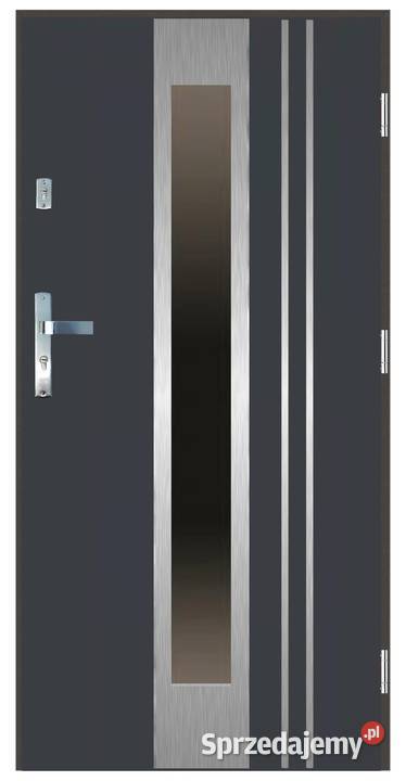 Drzwi wejściowe do domu GI14 INOX Antracyt 90 mazowieckie